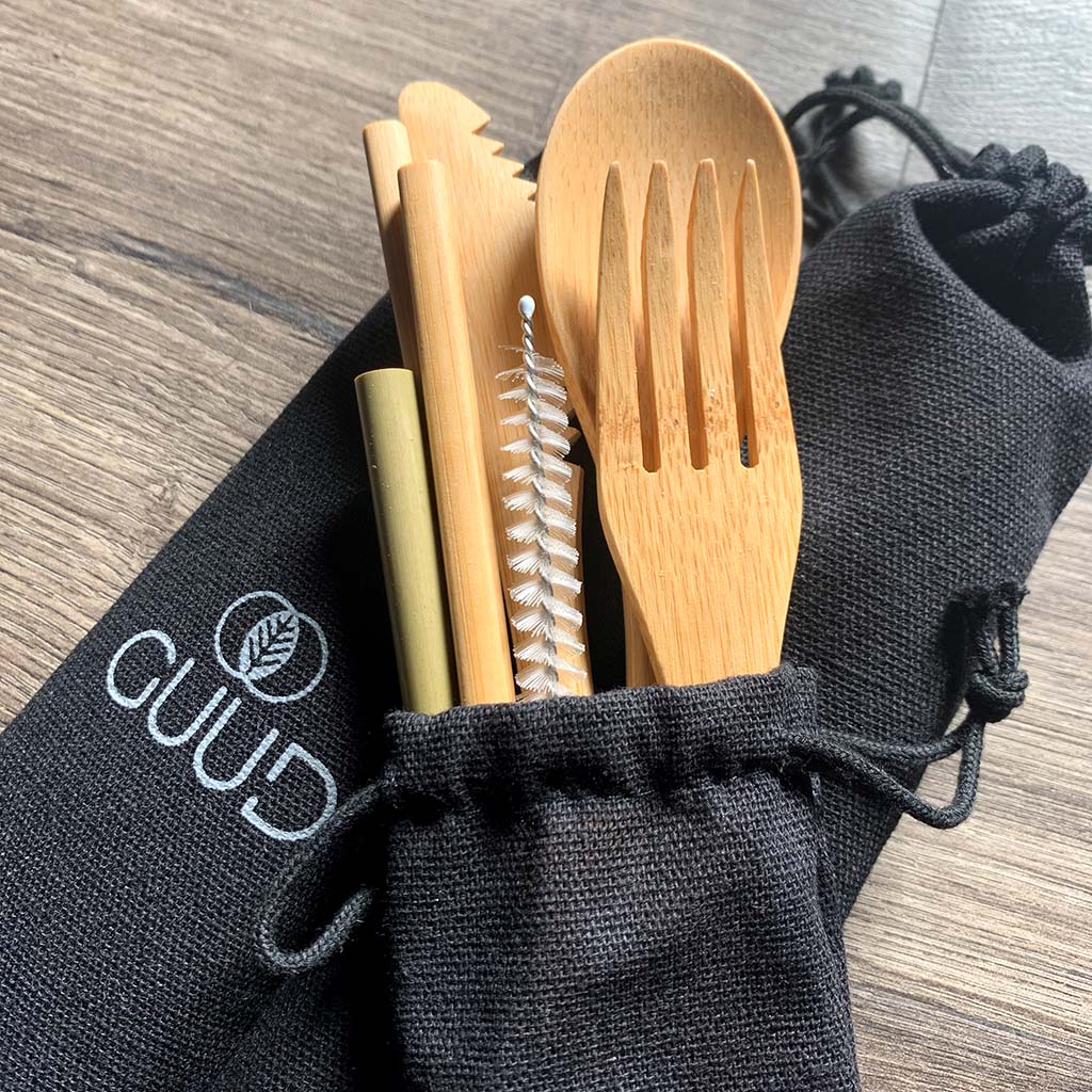 Reusable Bamboo Cutlery Set Zero Waste Utensil Kit Eco 