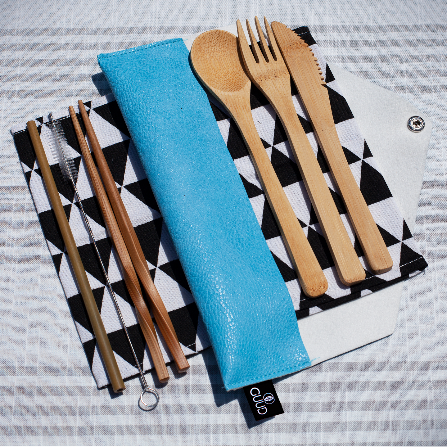 6-piece Bamboo Cutlery Set with Travel Pouch - GUUD Products