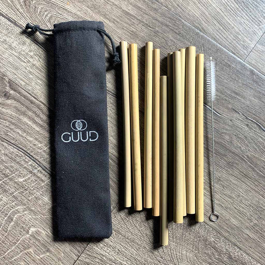 10 Pack All Natural Bamboo Straws - GUUD Products