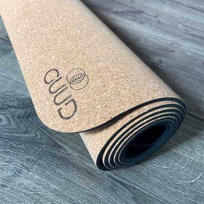 All Natural Cork and Natural Rubber Yoga Mat - GUUD Products