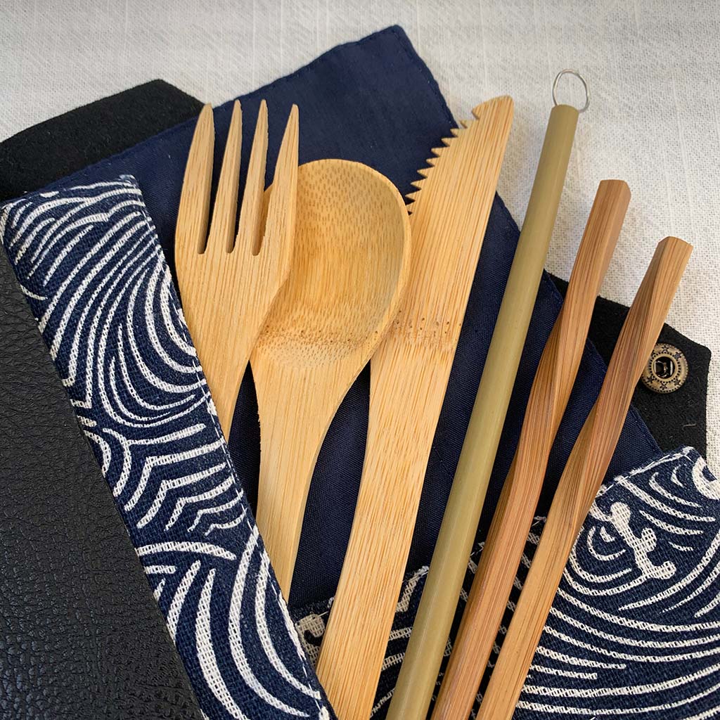 GUUD Brand 6 - piece Bamboo Cutlery Set and Travel Pouch - GUUD Products