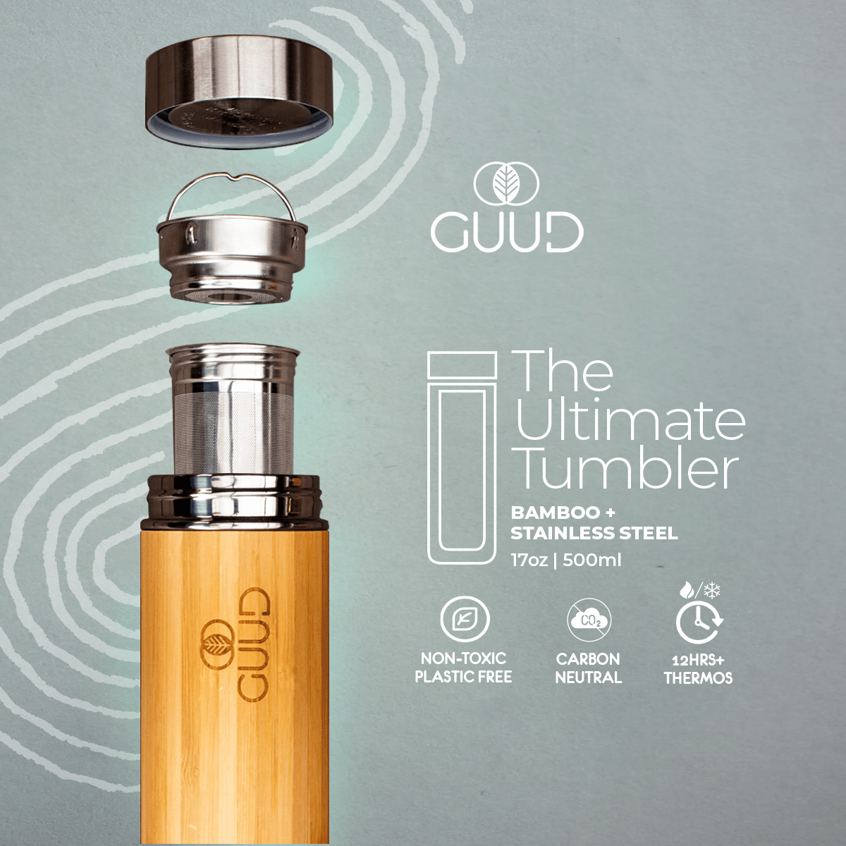 17oz Ultimate Insulated Bamboo Bottle - GUUD Products