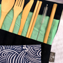 Load image into Gallery viewer, GUUD Brand 6-piece Bamboo Cutlery Set with Cotton Wrap
