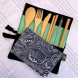 GUUD Brand 6-piece Bamboo Cutlery Set with Cotton Wrap