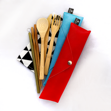 Load image into Gallery viewer, GUUD Brand 6-piece Bamboo Cutlery Set and Travel Pouch - GUUD Products