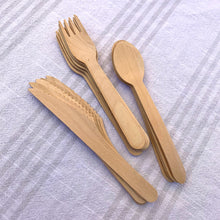 Load image into Gallery viewer, 30 Pack Disposable Birch Cutlery