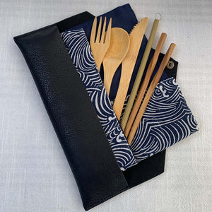 GUUD Brand 6-piece Bamboo Cutlery Set and Travel Pouch