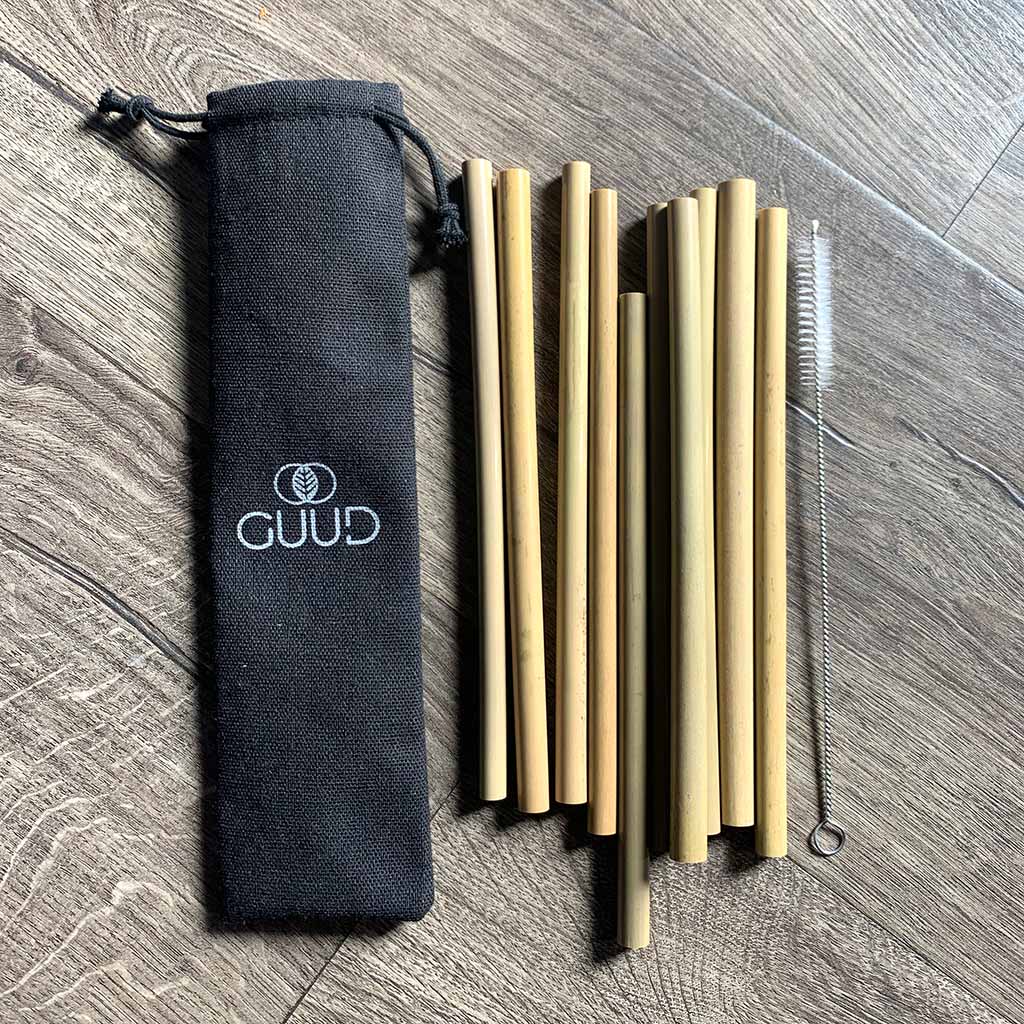 Natural Bamboo Straw, Compostable Wooden Drinking Straw 10's - Go-Compost  Drinking Straw