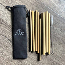 Load image into Gallery viewer, 10 Pack All Natural Bamboo Straws